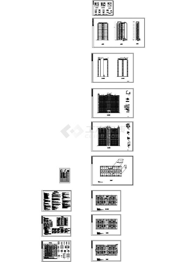 7940.81㎡11层剪力墙单身公寓建施cad图，共十二张-图一