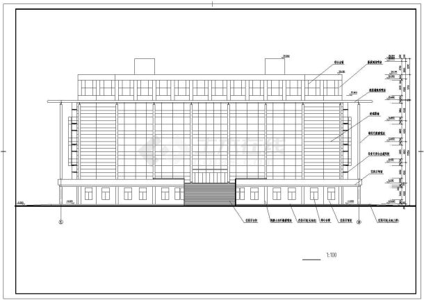 师范学院图书馆建筑设计CAD图纸-图一