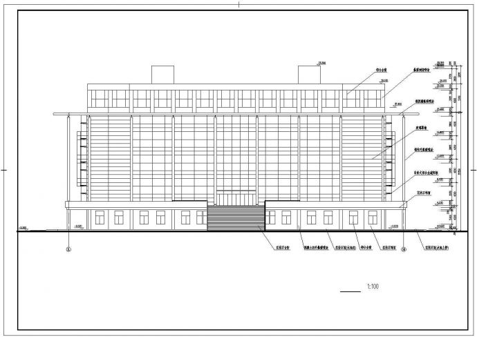 师范学院图书馆建筑设计CAD图纸_图1