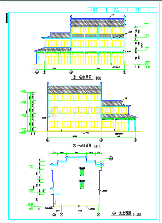 某观光地古建筑全套设计施工CAD图-图一