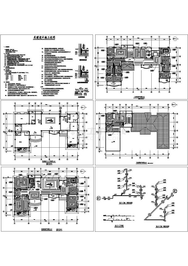 河北地区某三层别墅地暖全套施工图纸（含设计施工说明）-图一