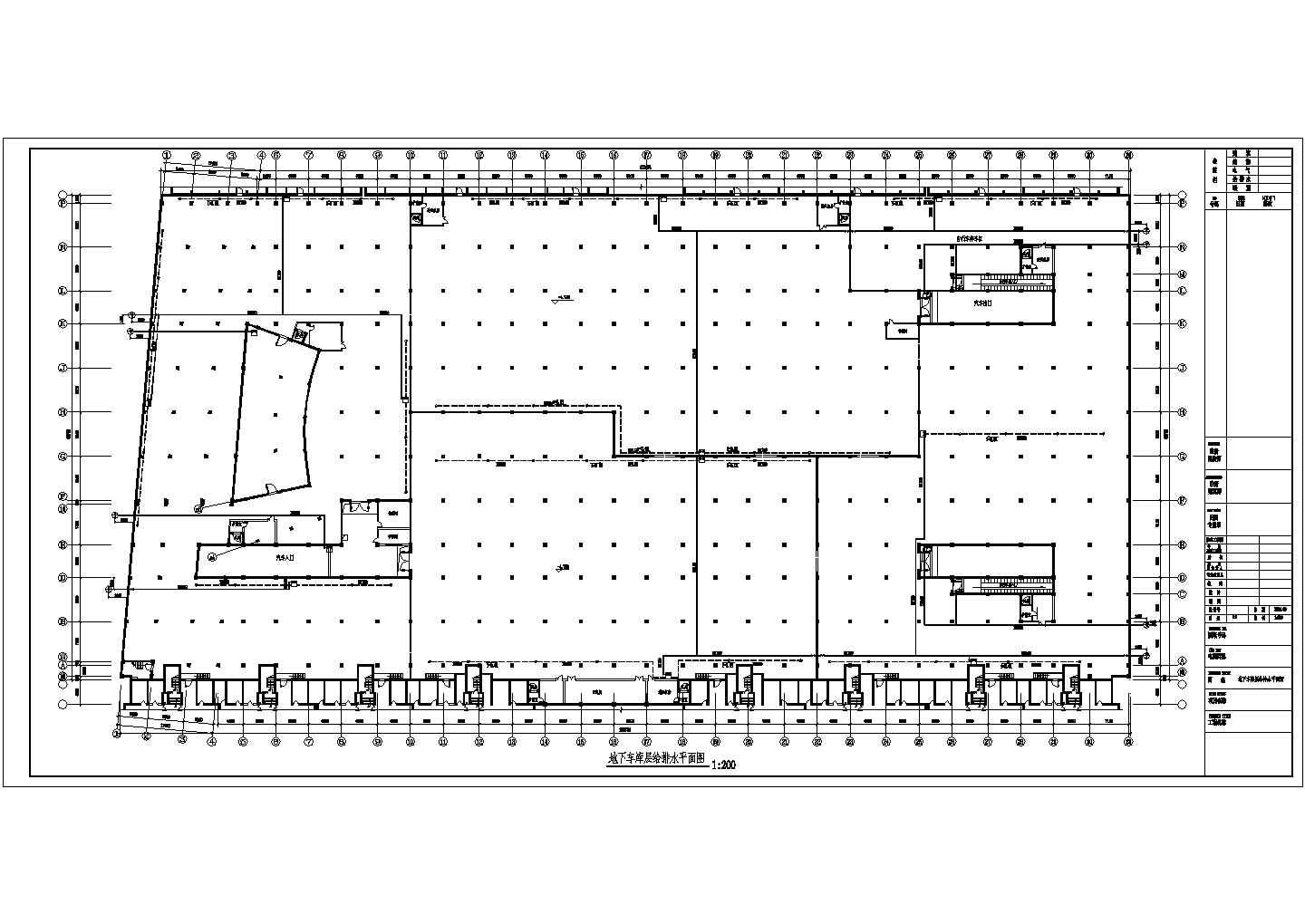 某小区高层框架结构地下车库给排水消防设计图