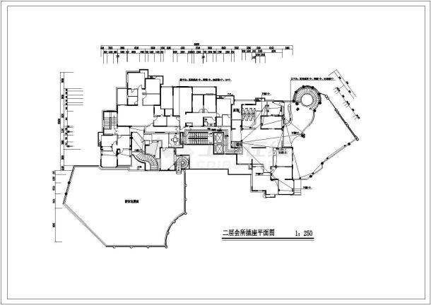 高级休闲会所电气设计及施工全套CAD图纸-图一