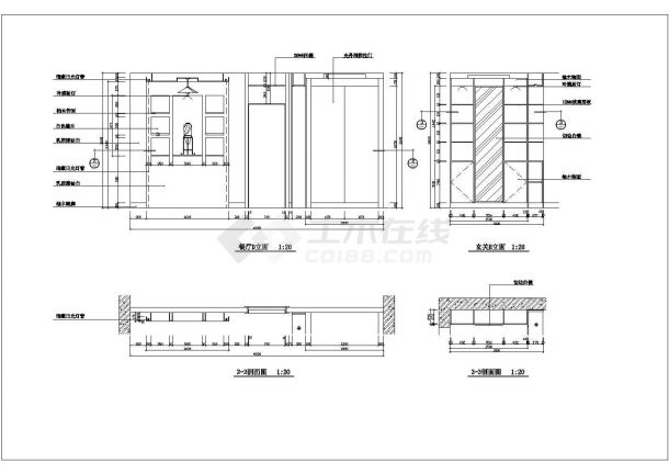 经典户型室内家装平立面cad施工设计图纸-图二