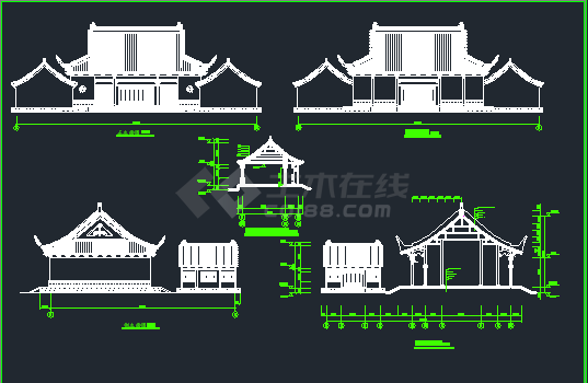 某地小型财神殿建筑施工图（全套）-图二