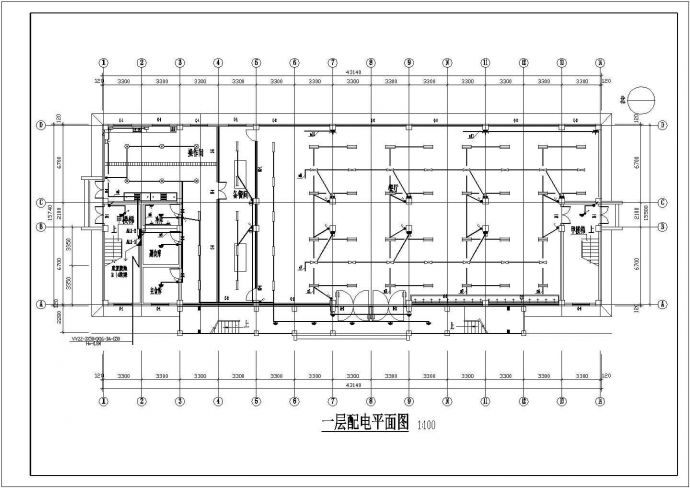 食堂电气设计方案与施工全套CAD图纸_图1