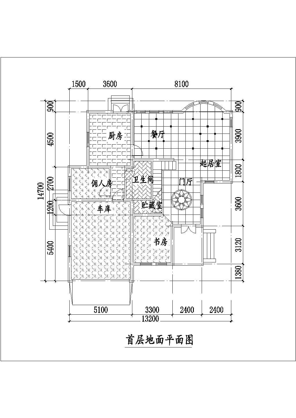 某别墅室内装饰布置cad平面设计图纸