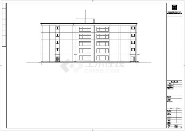 某框架结构五层教学楼cad施工设计建筑图纸-图一
