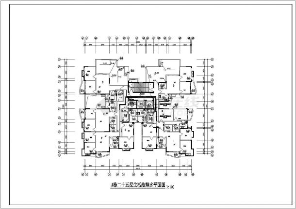 某小区二十五层框架结构给排水消防设计图-图一