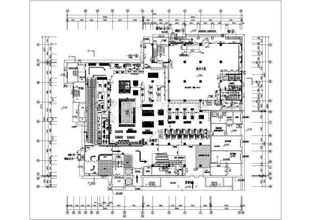 某地两层超市CAD平面布置方案设计图-图二