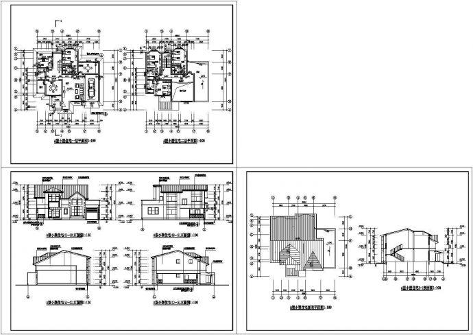 设计精准的两层现代风格别墅建筑设计CAD施工图_图1