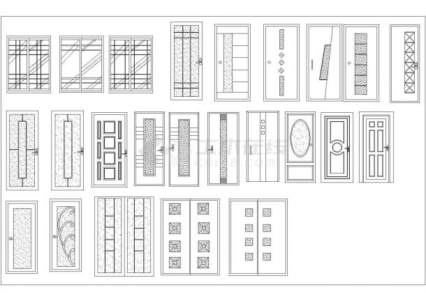 建筑CAD常用千种图块之木门（共16张图纸）-图一