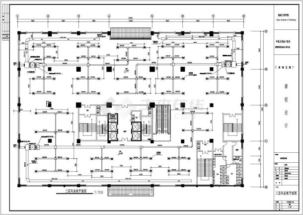 某城市水路电气暖通银行中央空调施工图-图一