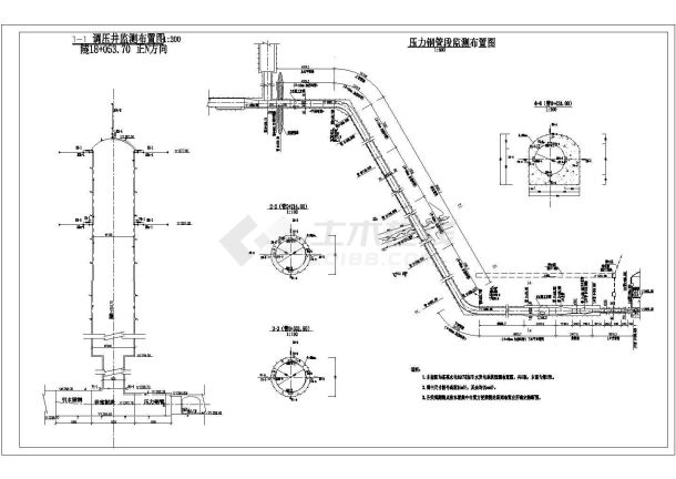 某水电站地下厂房引水发电系统监测布置图纸-图一