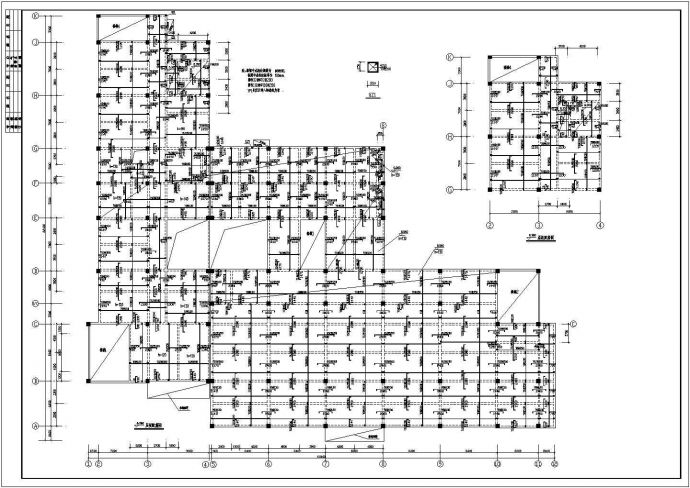 某地二层框架结构学生食堂结构施工图_图1