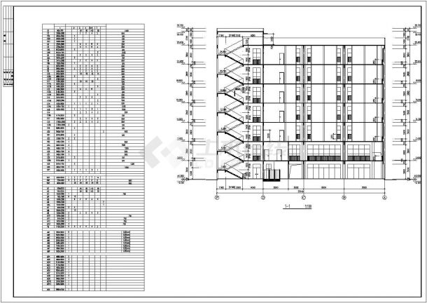某地七层商业综合楼建筑设计CAD施工图-图一