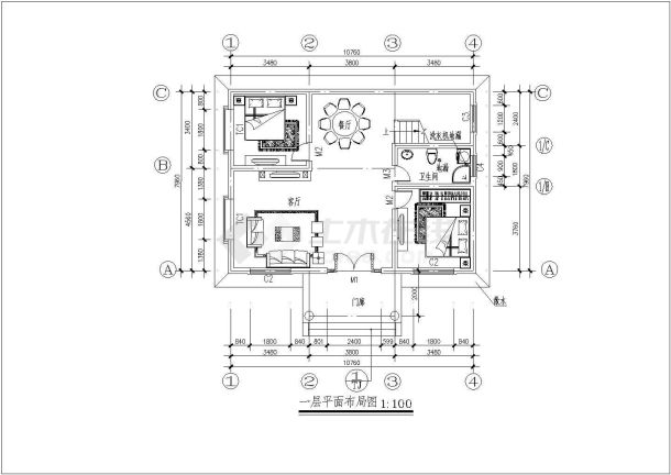 某二层砖混自建房施工全套图纸（带效果图）-图一