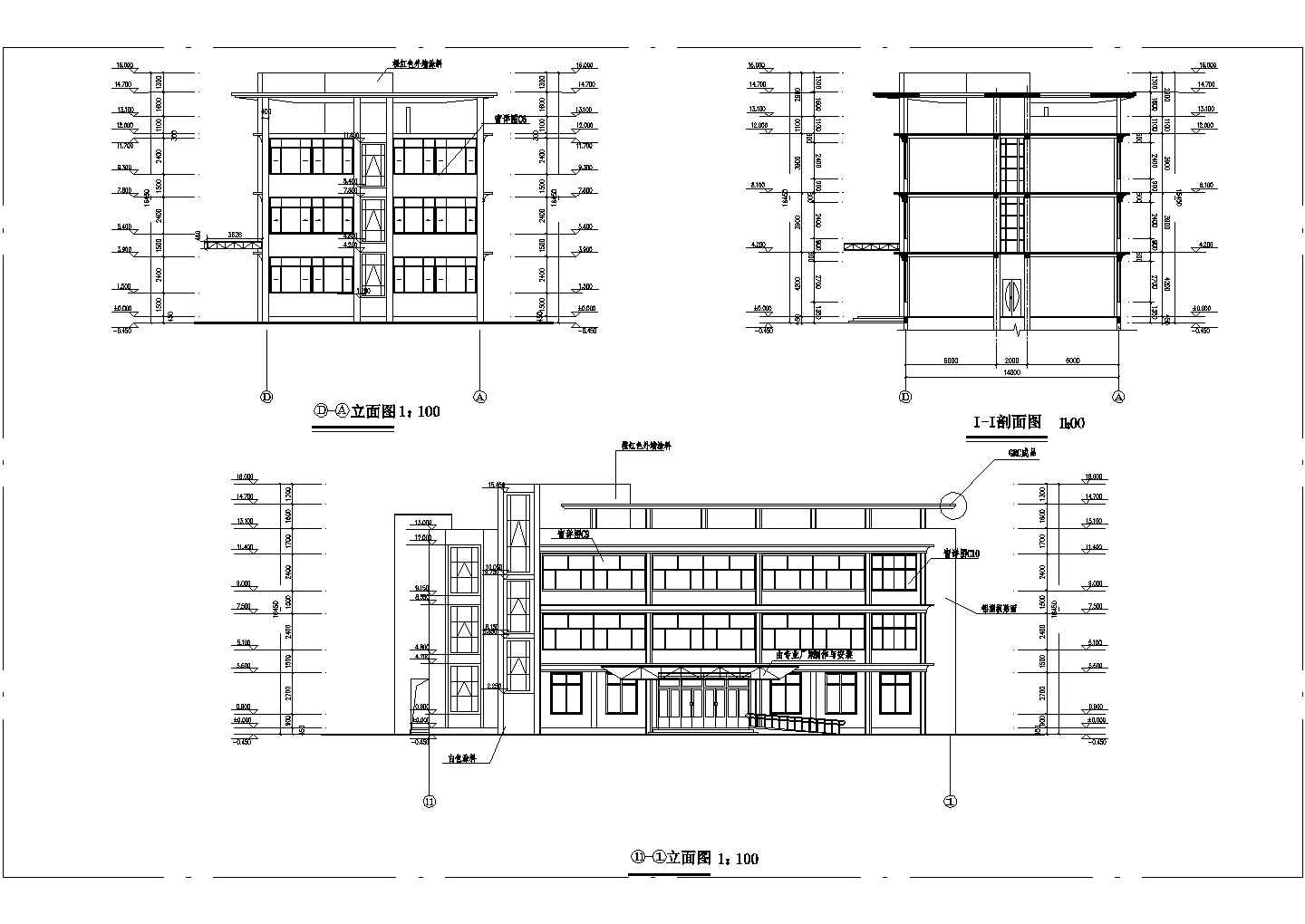 三层办公楼详细设计方案CAD图纸