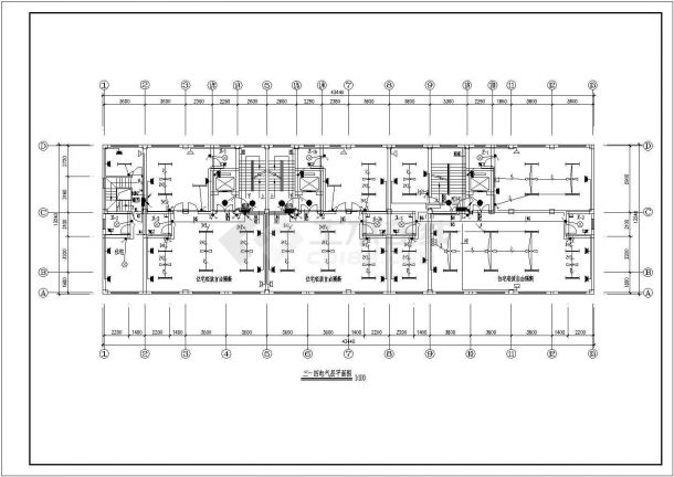 商住楼楼层全套电气设计施工CAD图-图二
