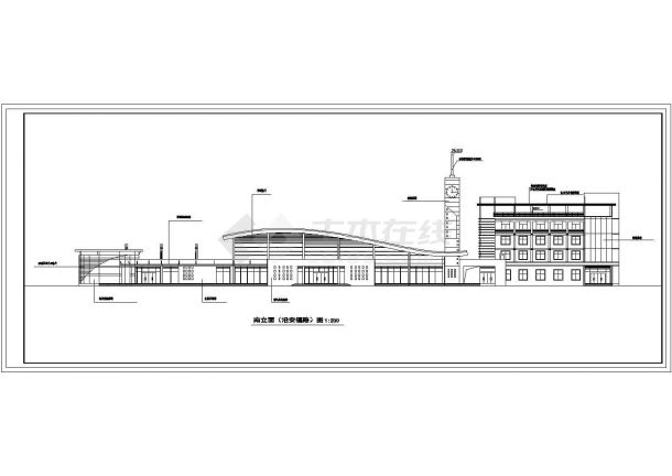 某地区汽车站建筑设计cad图纸(1)-图二