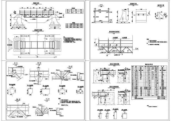 某地渠道测流桥设计施工cad图，共4张_图1
