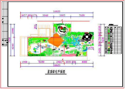 屋顶花园绿化设计平面图_图1
