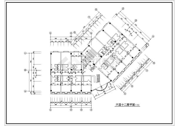 某地城市酒店设计方案建筑cad施工图纸-图二