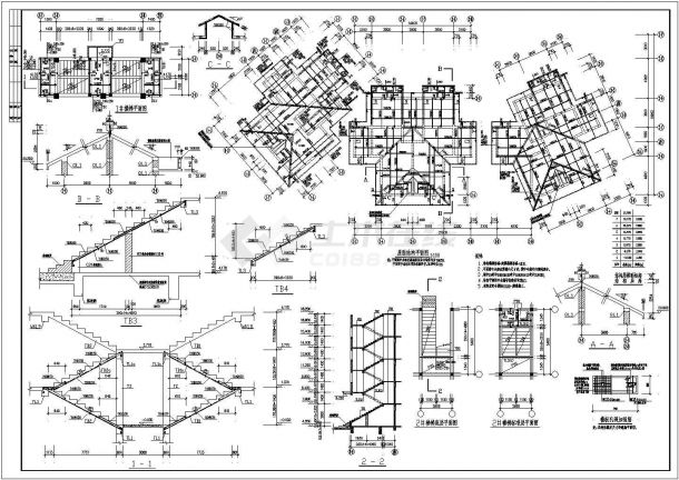 某地底框结构商住楼结构设计施工图-图一