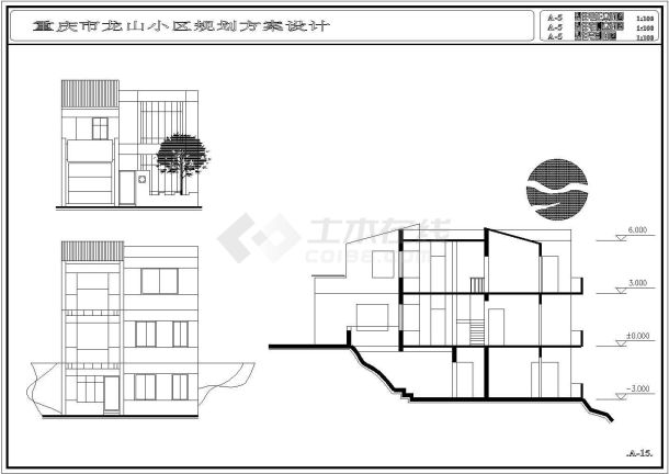 某小区多层住宅楼cad设计建筑方案图纸-图一
