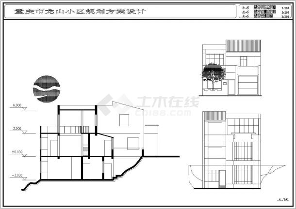 某小区多层住宅楼cad设计建筑方案图纸-图二