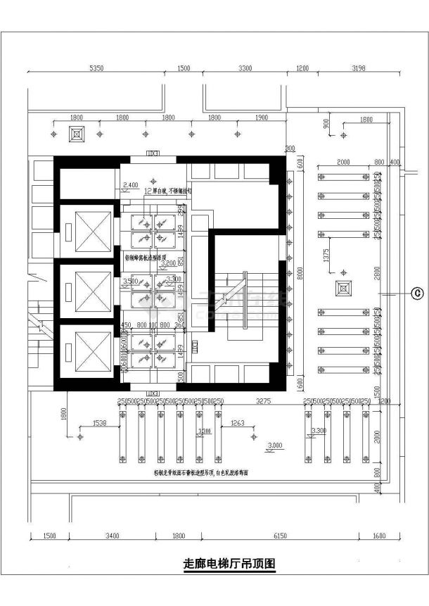 某商业多层办公楼电梯厅装修设计详图-图二