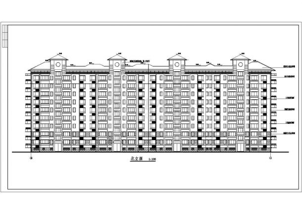 某小高层住宅设计建筑施工平剖图CAD图纸-图二
