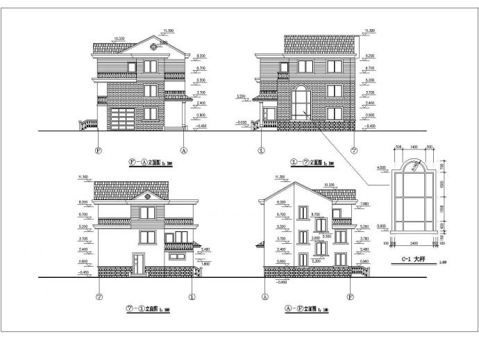 某三层实用农村住宅全套建筑设计图_图1