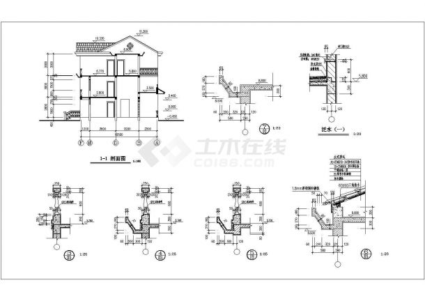  A full set of architectural design drawing of a practical rural residence on the third floor - Figure 2