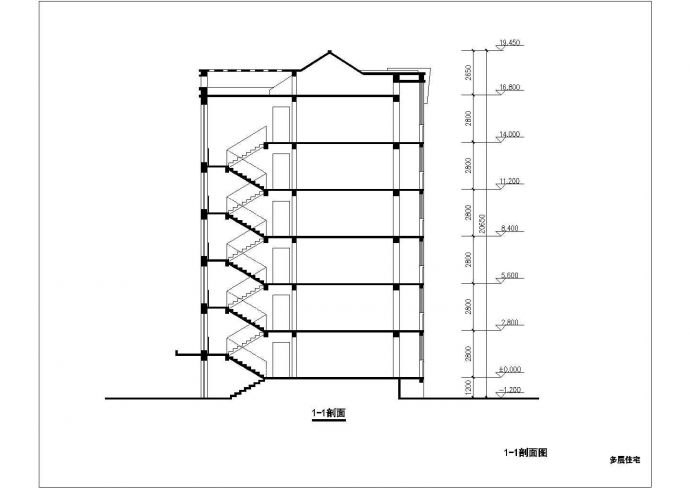 某地七层小区住宅楼建筑设计方案图_图1