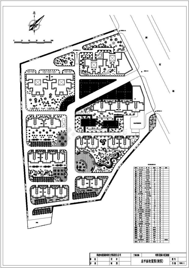 某小区绿化平面cad施工设计图纸-图一