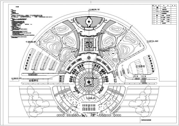 圆形广场电气设计cad施工平面图纸