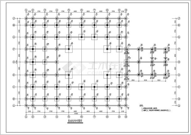 某地二层框架结构寺庙楼结构施工图-图一