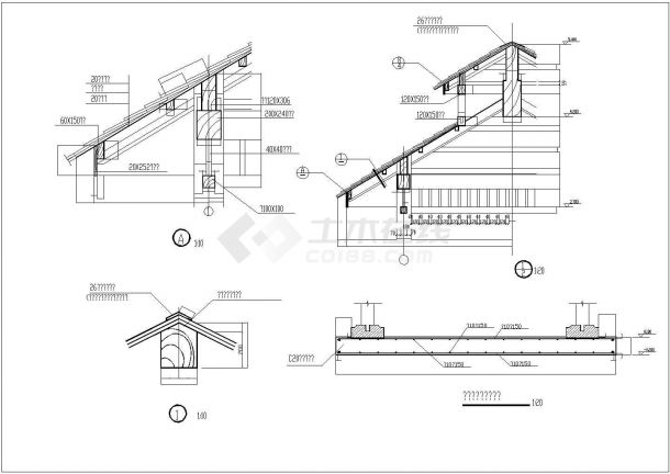 一套简单的木亭建筑施工图（共4张）-图一