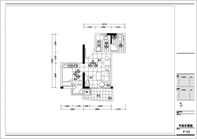 某地区住宅室内装修cad施工图纸_图1