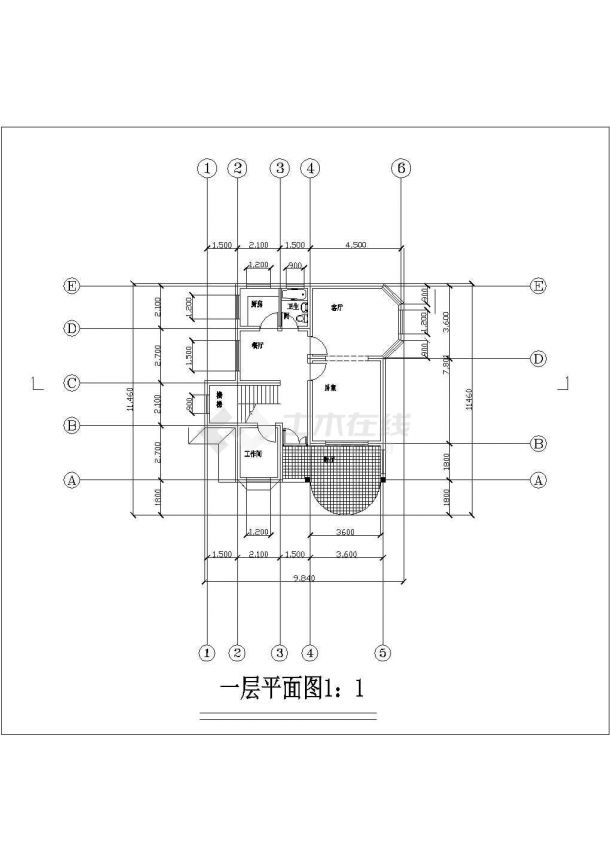 160平方米家庭小别墅建筑施工图纸-图一