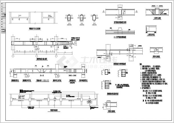 一层框架架构宿舍综合楼结构设计施工图-图二