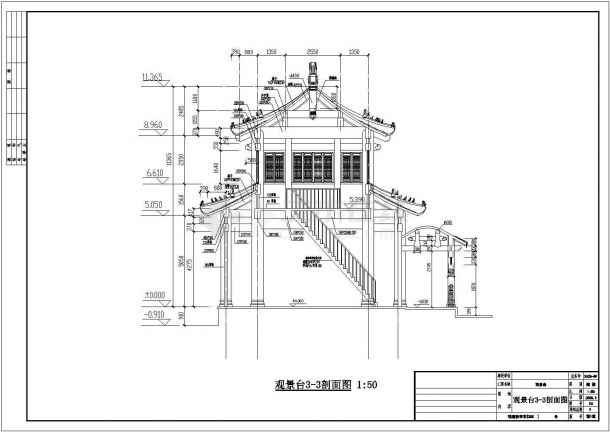 某城市普驼寺庙建筑设计施工CAD图-图一