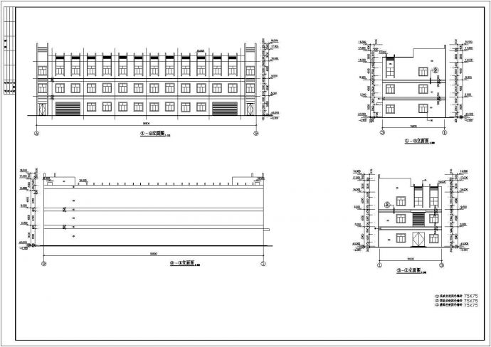 三层厂房框架结构全套建筑施工图纸（含说明）_图1