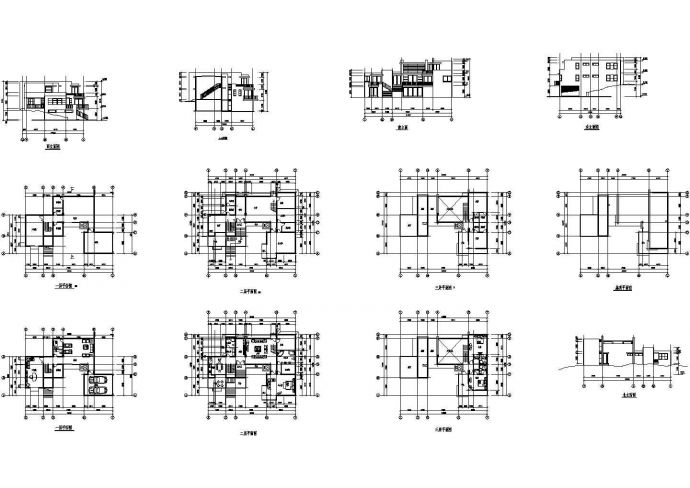 3层欧式别墅平立面设计建施cad图纸_图1