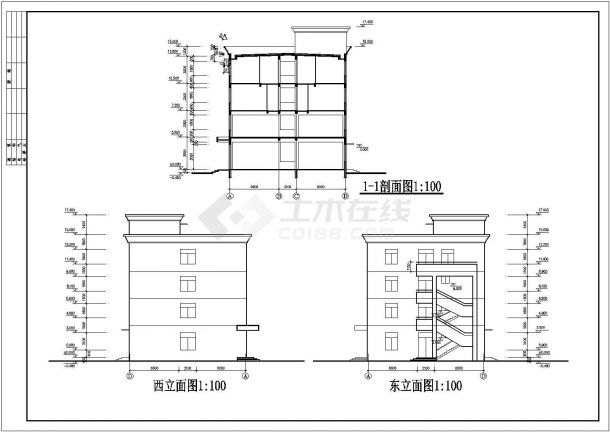 某地四层框架结构综合楼结构设计施工图-图二