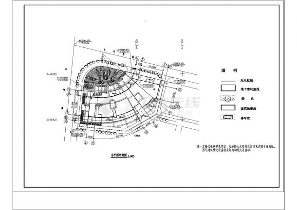 凯悦宾馆建筑平面设计cad施工图-图一