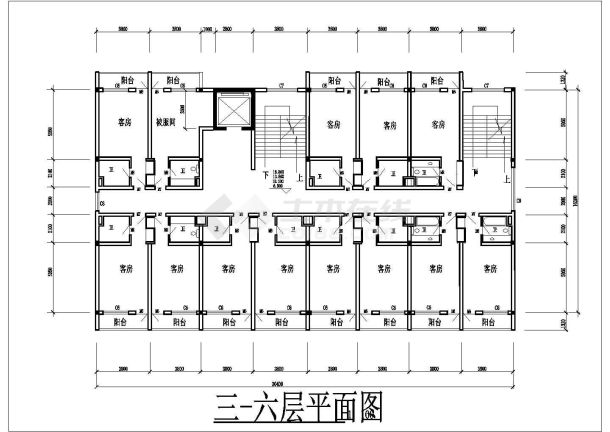 某单位院内宾馆方案cad设计施工图纸-图二