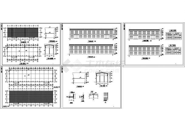 某公司两栋厂房设计cad建筑施工图（标注详细）-图一