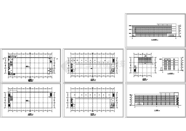 某五层工业厂房设计cad建筑方案图（标注详细）-图一